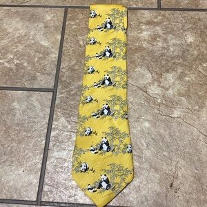 Kailong Silk Tie with Panda Bears Business Professional Career